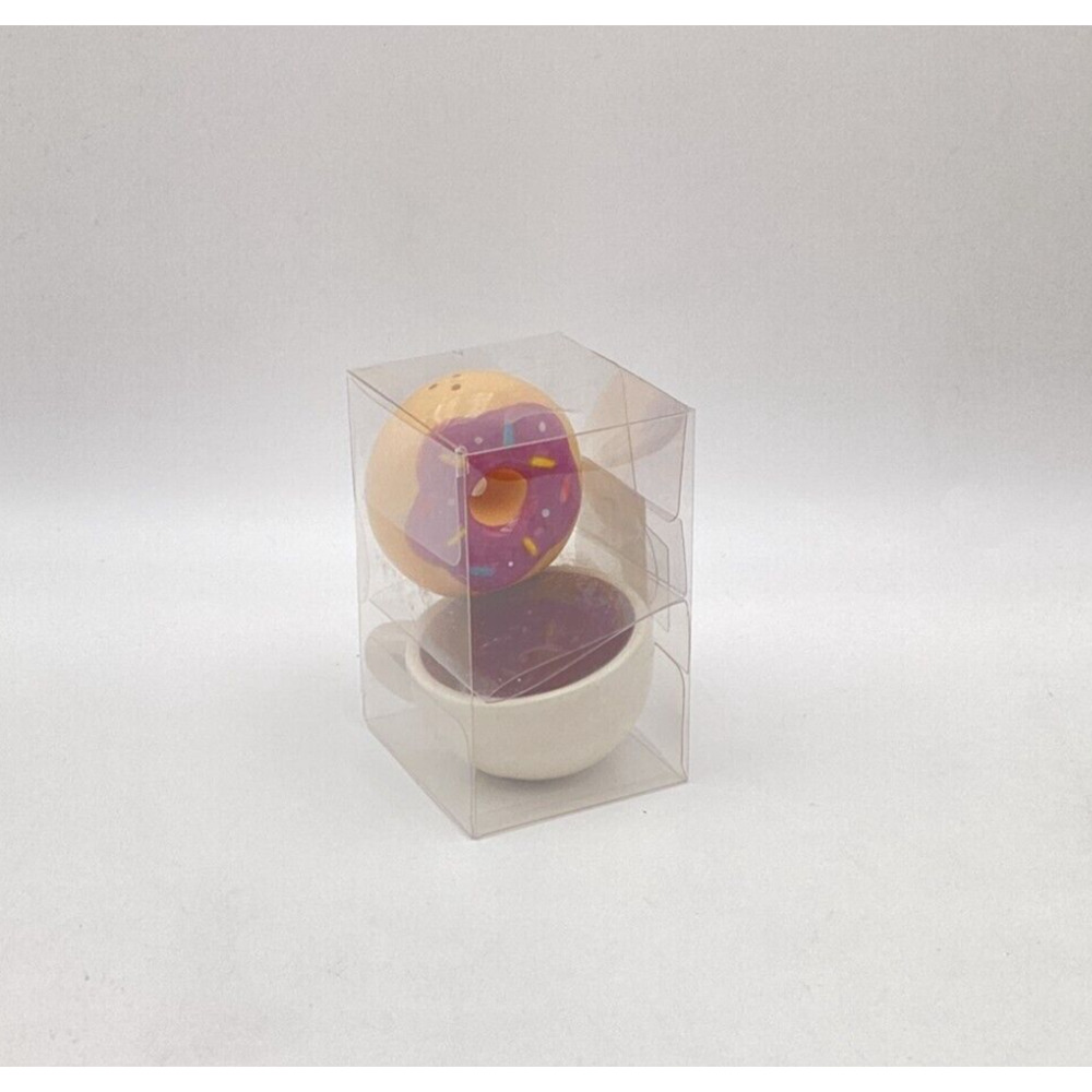 Bullseye Playground 2ct Ceramic Coffee Mug & Donut Salt & Pepper Shakers 2". NEW